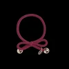 Hair Tie with Gold Bead Burgundy