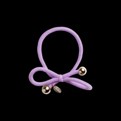 Hair Tie with Gold Bead Lilac