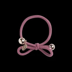Hair Tie with Gold Bead Mauve