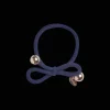 Hair Tie with Gold Bead Navy