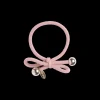 Hair Tie with Gold Bead Powder Pink