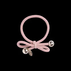 Hair Tie with Gold Bead Powder Pink