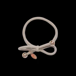 Hair Tie with Gold Bead Taupe