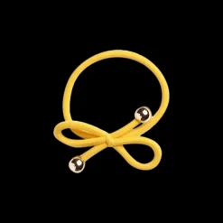 Hair Tie with Gold Bead Yellow